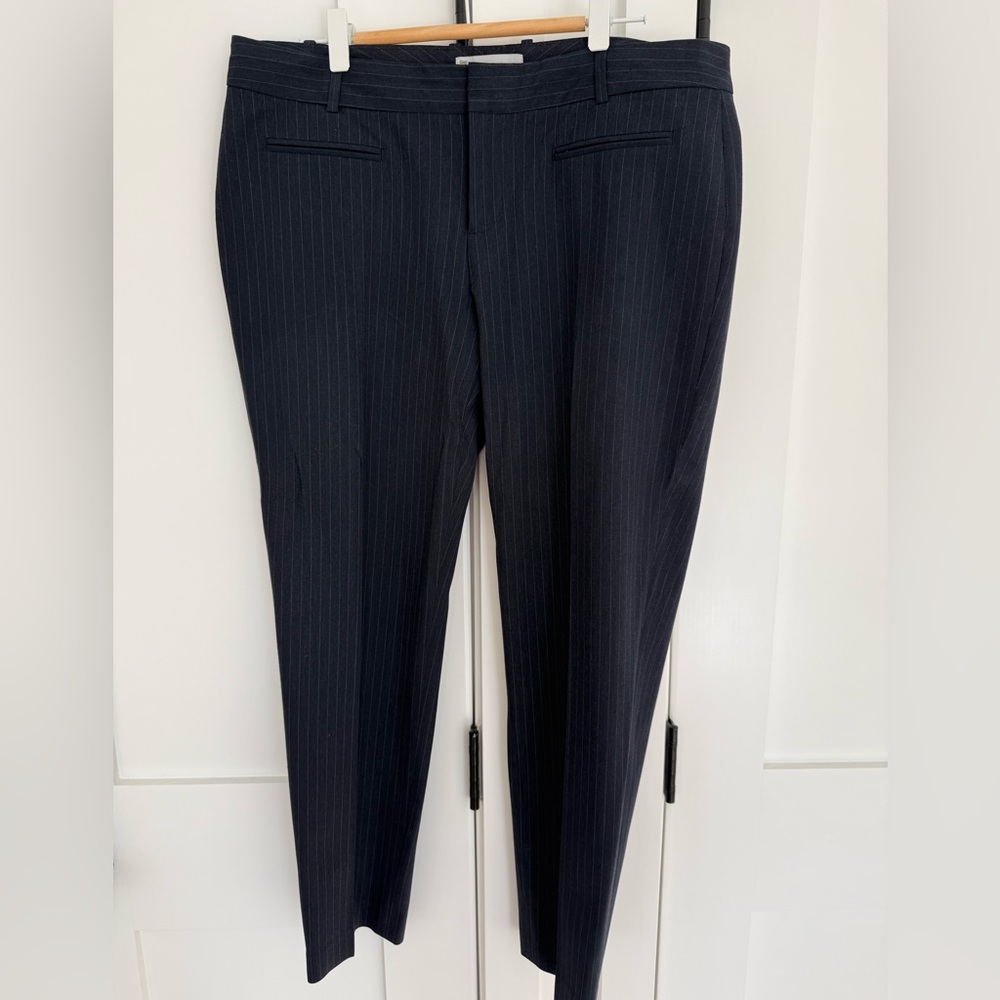 GAP Navy Pinstripe Slim Cropped Pants